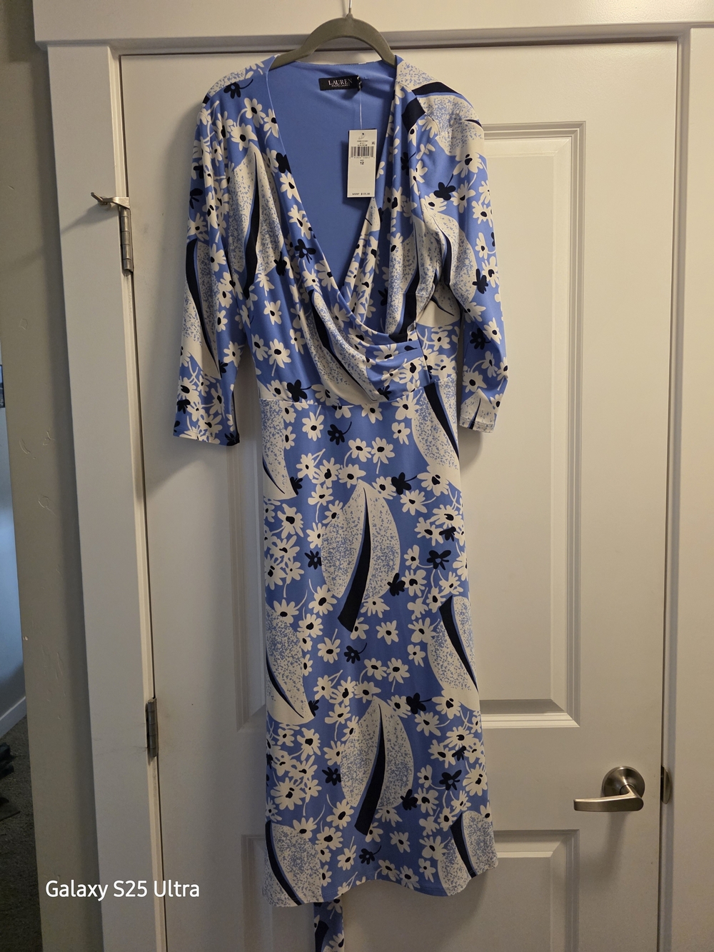 Ralph Lauren Blue and White Floral Maxi Dress